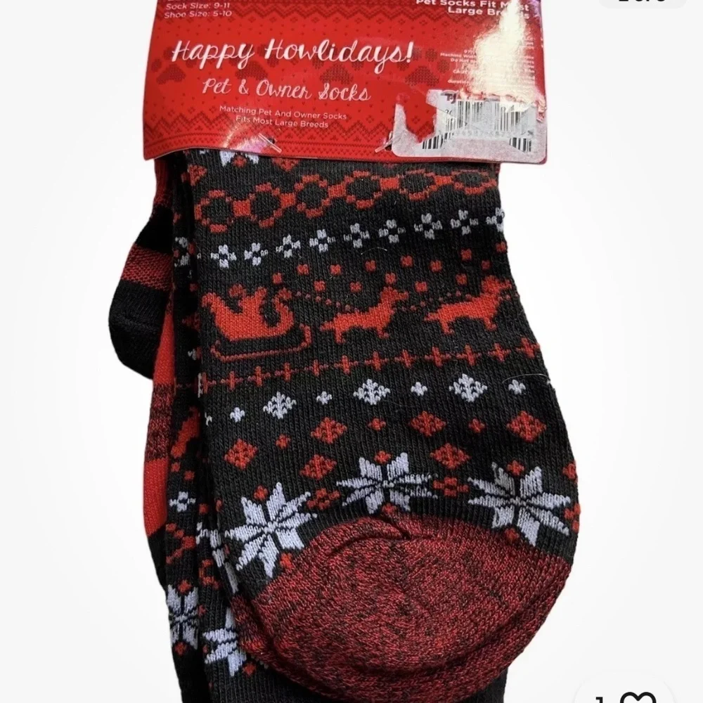 NWT‎ Pet and Owner Socks Large Breed Dog Women’s Sock Size 9-11 Buffalo Check